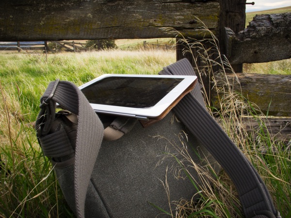 iPad literally in a field