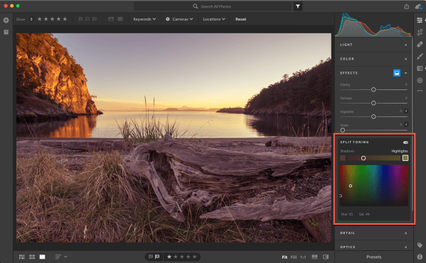 Lightroom CC 1.1 Split Toning